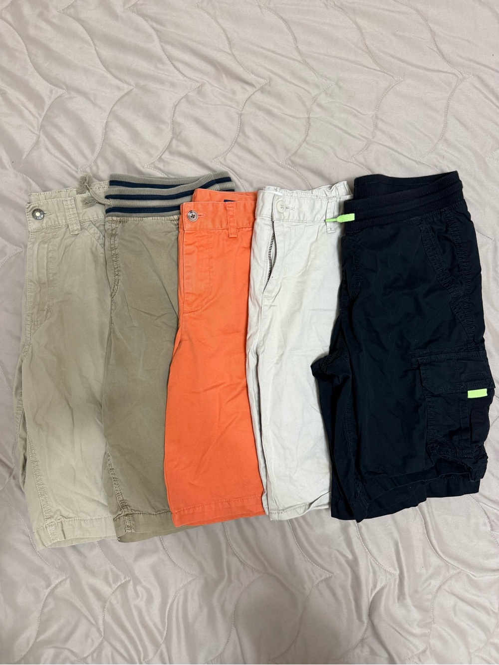 Kids Cotton Shorts - BUNDLE…size 14-16 Black, Orange, Tan, and Cream